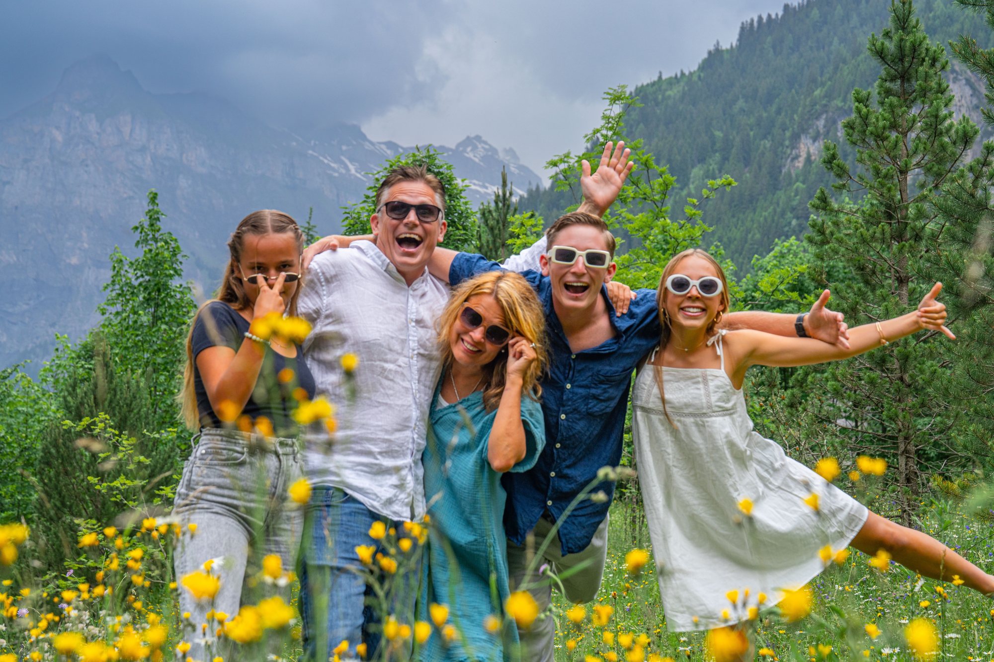 The Childers family in the mountains
