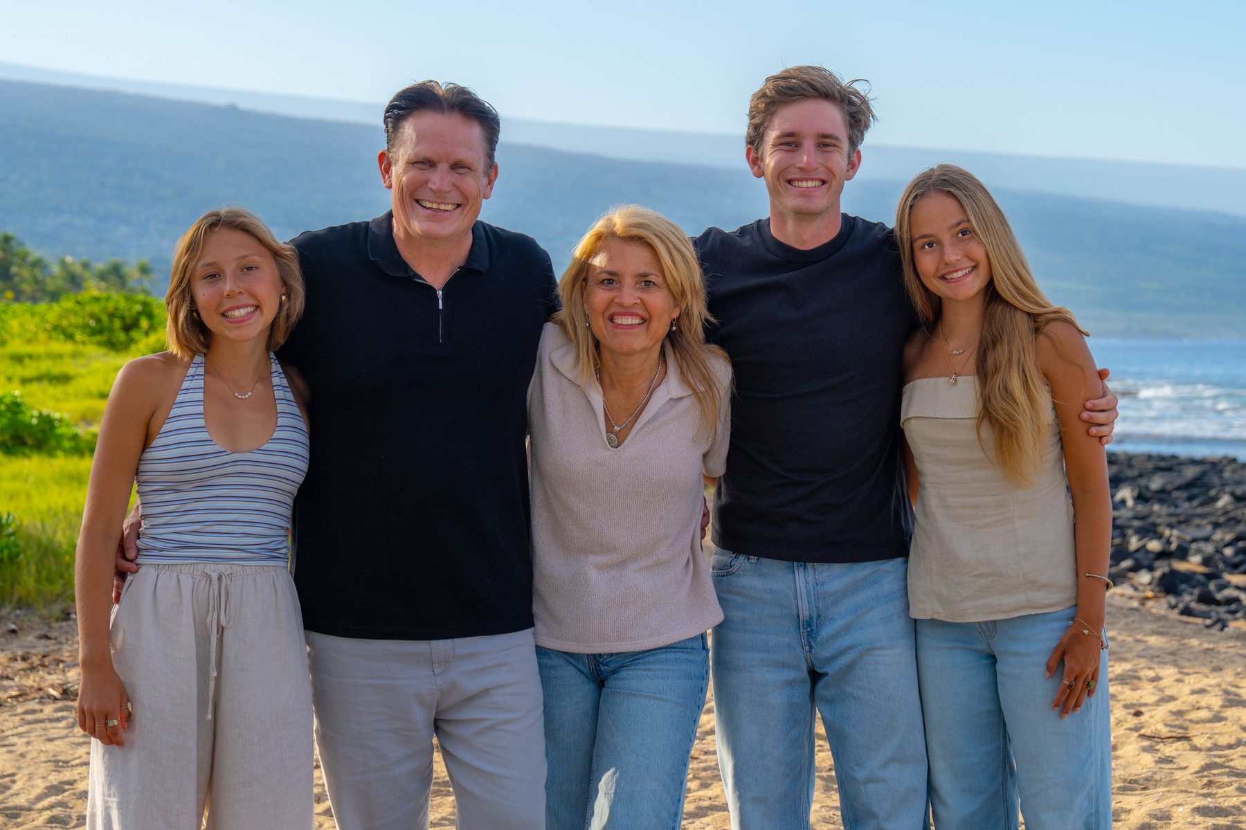 The Childers family on the Kona shore